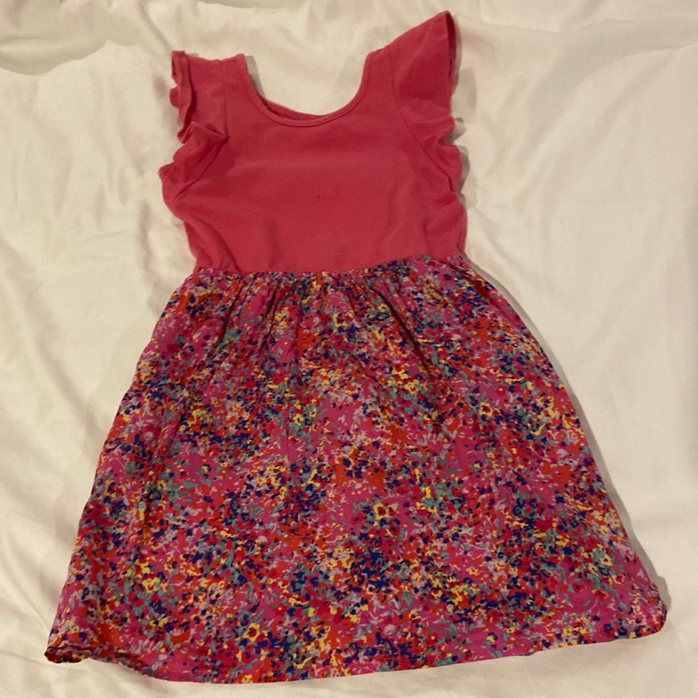 Gap Flutter sleeve mixed material dress - size 6/7